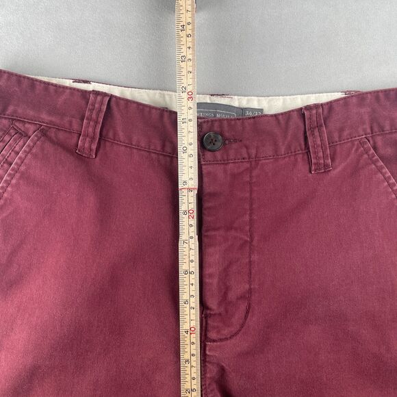 Hawkings McGill Pants Mens 34x32 Red Straight Stretch Mid Rise Casual 5-Pocket - Picture 5 of 8